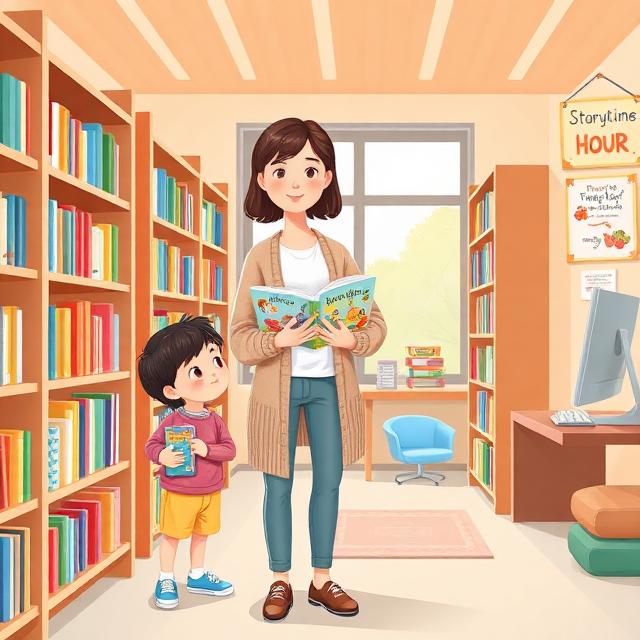 Illustration du métier de bibliothécaire