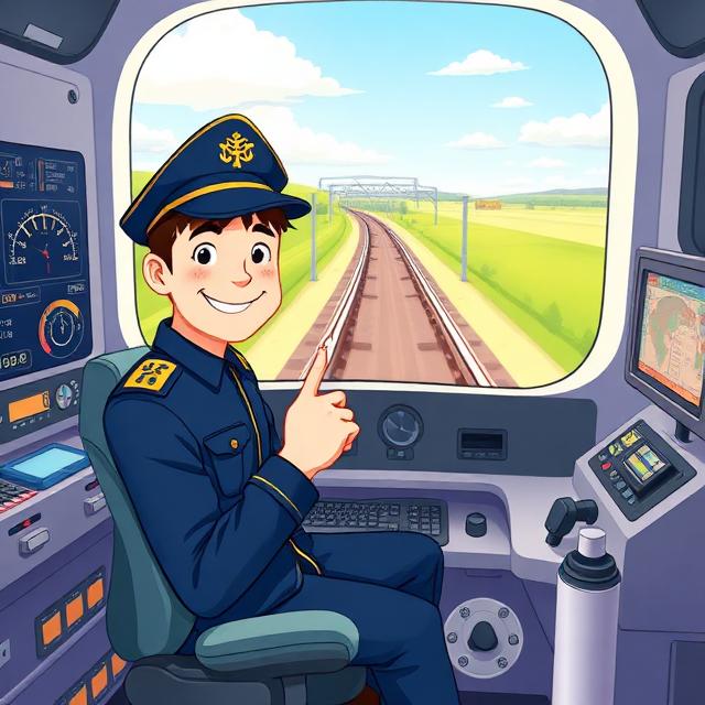 Illustration du métier de conducteur de train