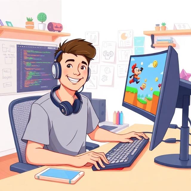 Illustration du métier de développeur de jeux vidéo