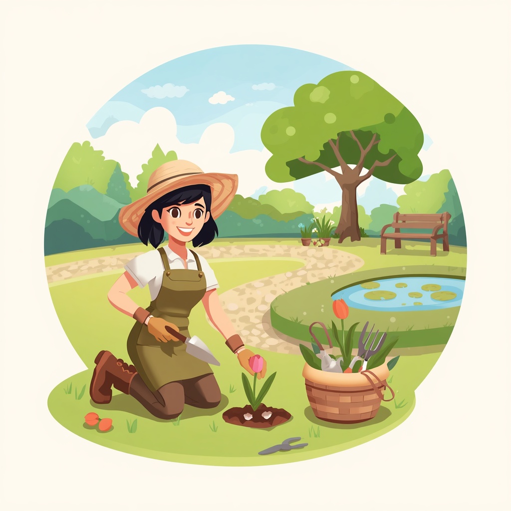 Illustration du métier de jardinier paysagiste