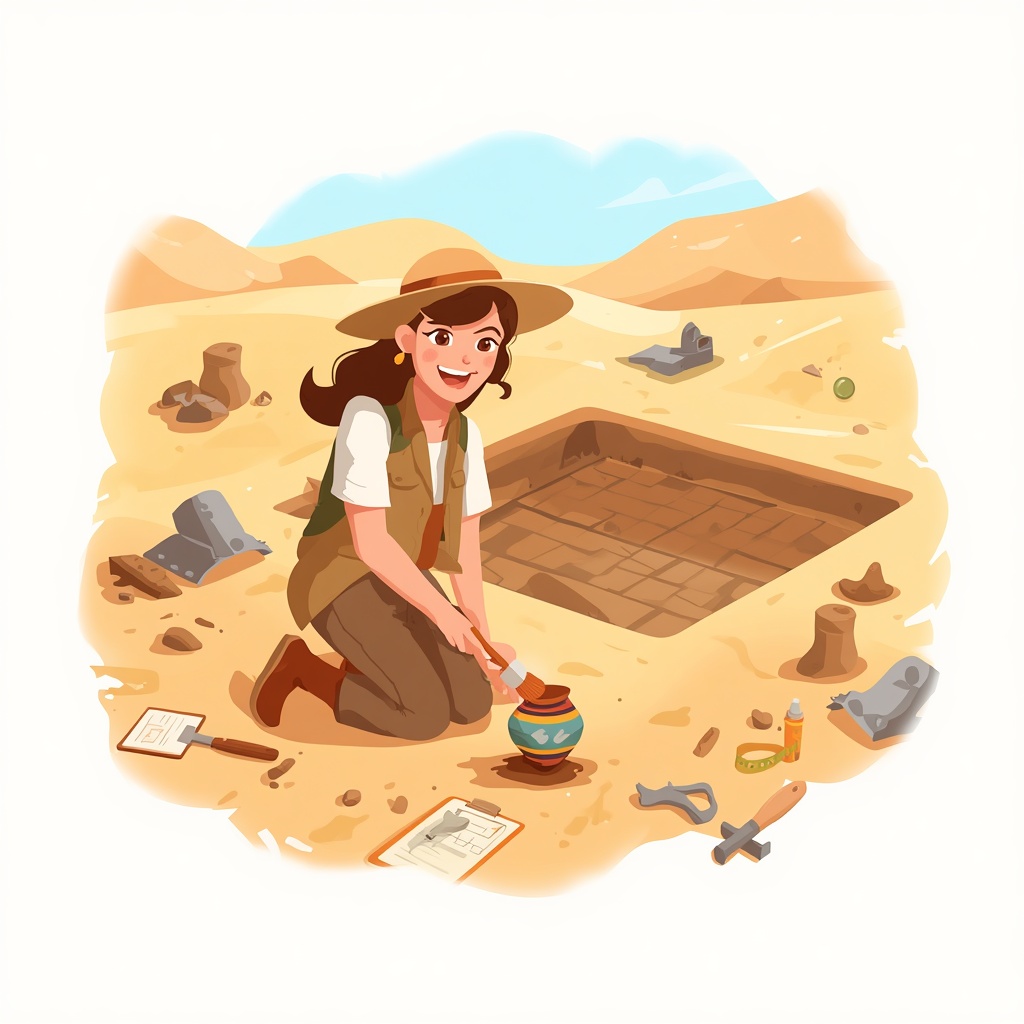 Illustration du métier d'archéologue
