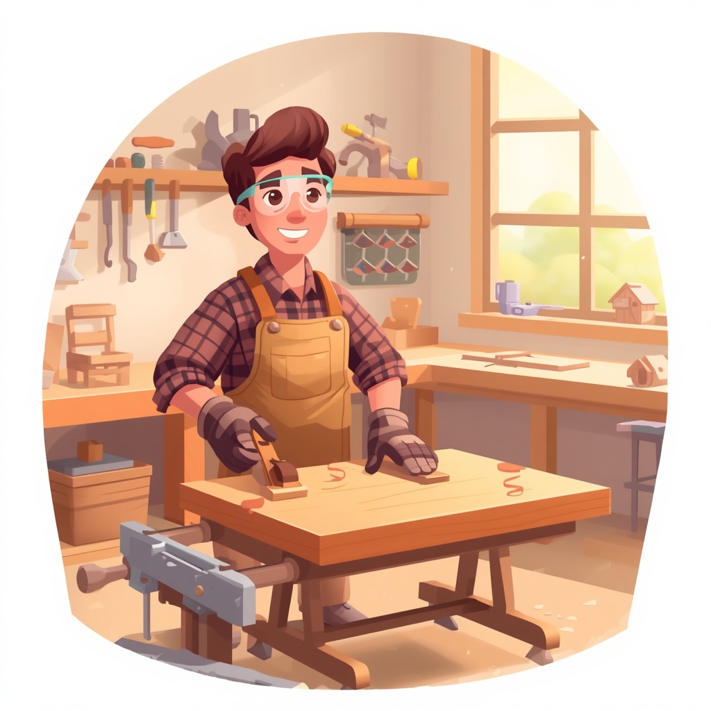 Illustration du métier de menuisier