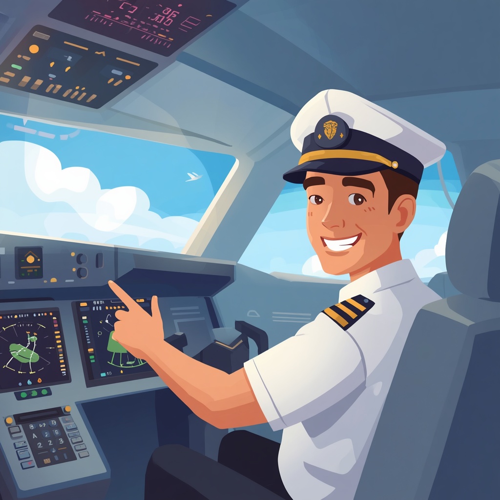 Un pilote souriant dans son cockpit