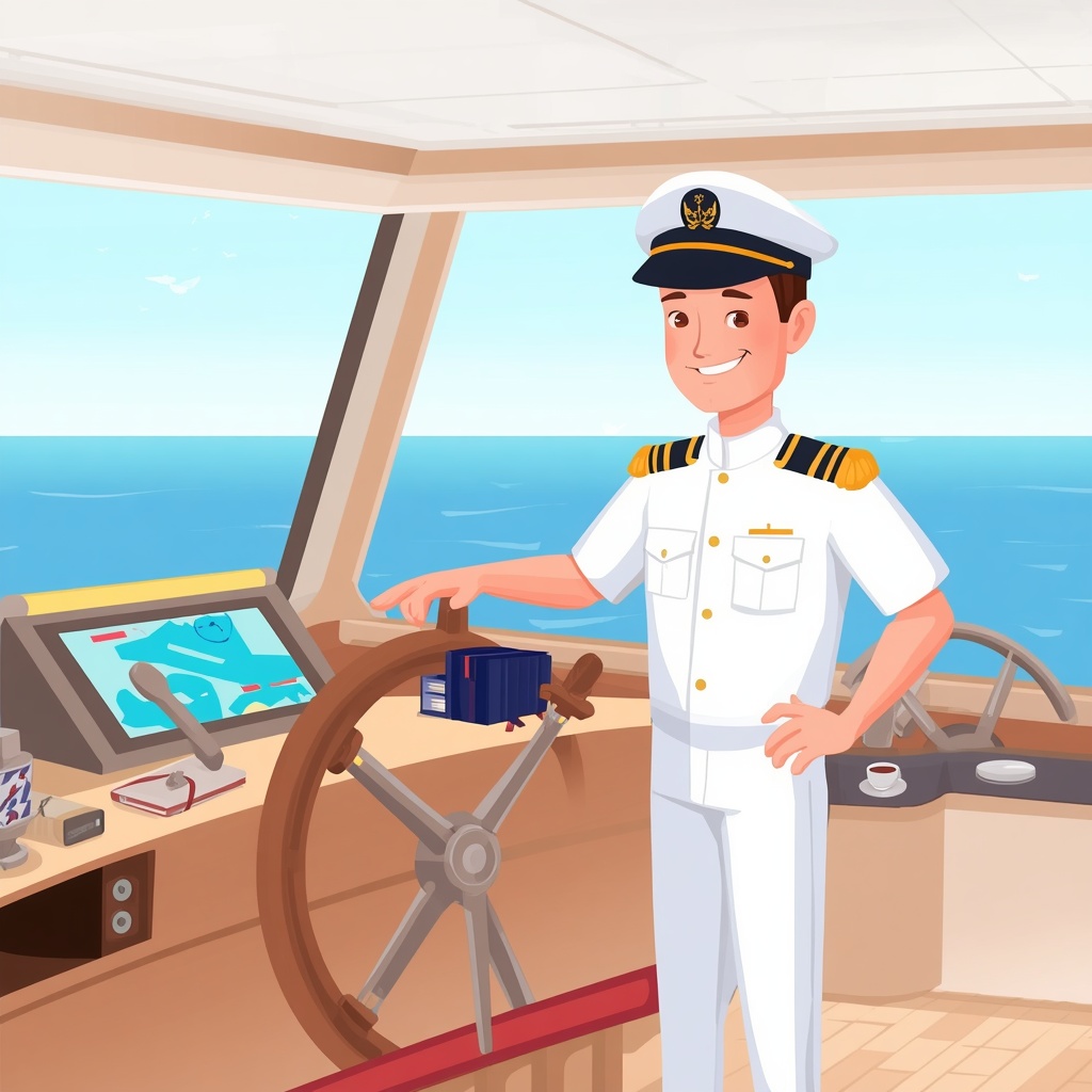 Illustration du métier de capitaine de navire