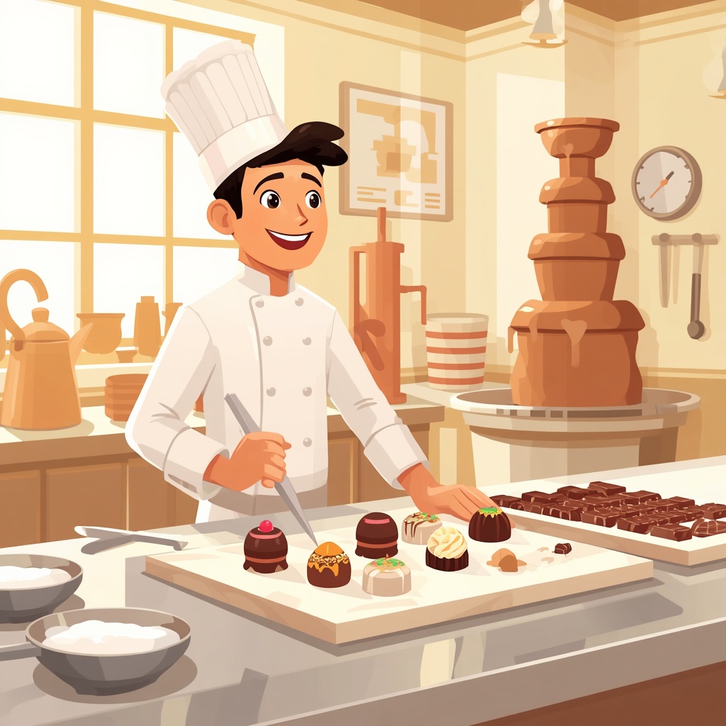 Illustration du métier de chocolatier